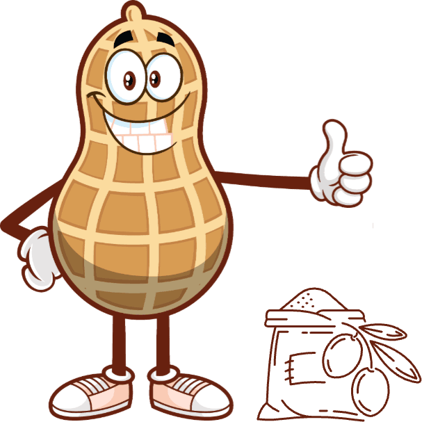 Snehdhara peanut mascot giving a thumbs up